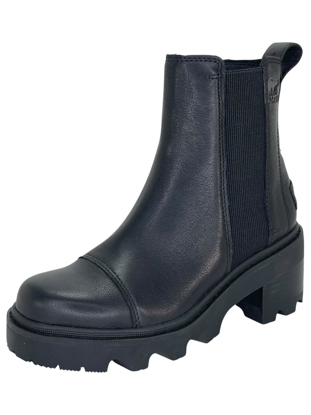 Sorel Joan Now Black Leather Waterproof Womens Chelsea Ankle Boots Size 5M - Picture 2 of 13